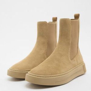 Zara Suede Leather Chelsea Sneaker Boots NWT